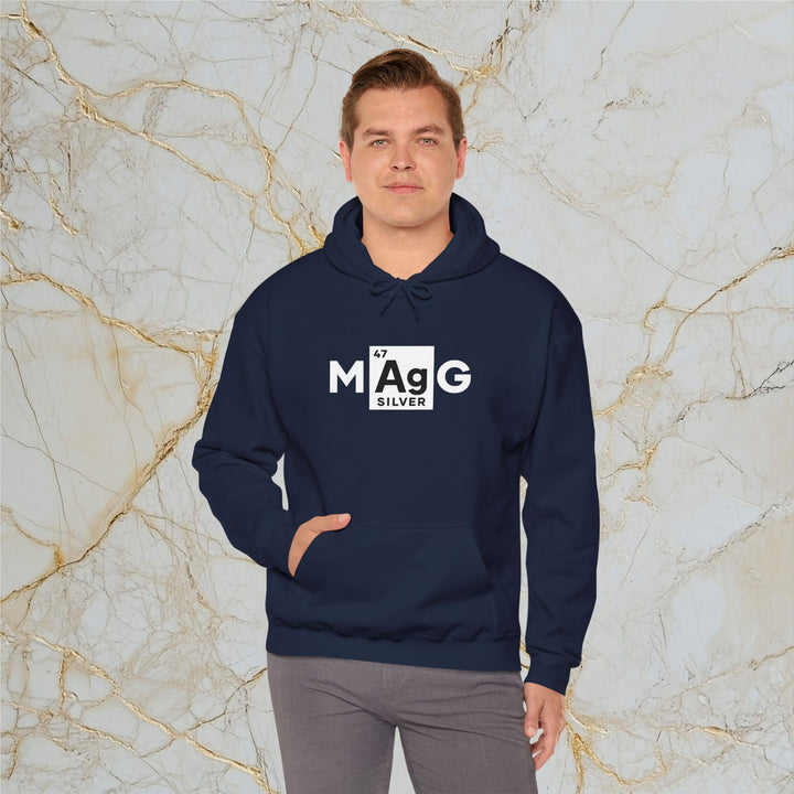 Make Silver Great – M[Ag]G – Classic Heavy Hooded Sweatshirt (Unisex)