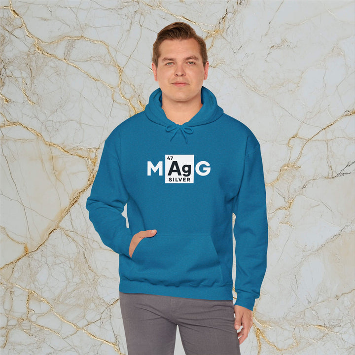 Make Silver Great – M[Ag]G – Classic Heavy Hooded Sweatshirt (Unisex)