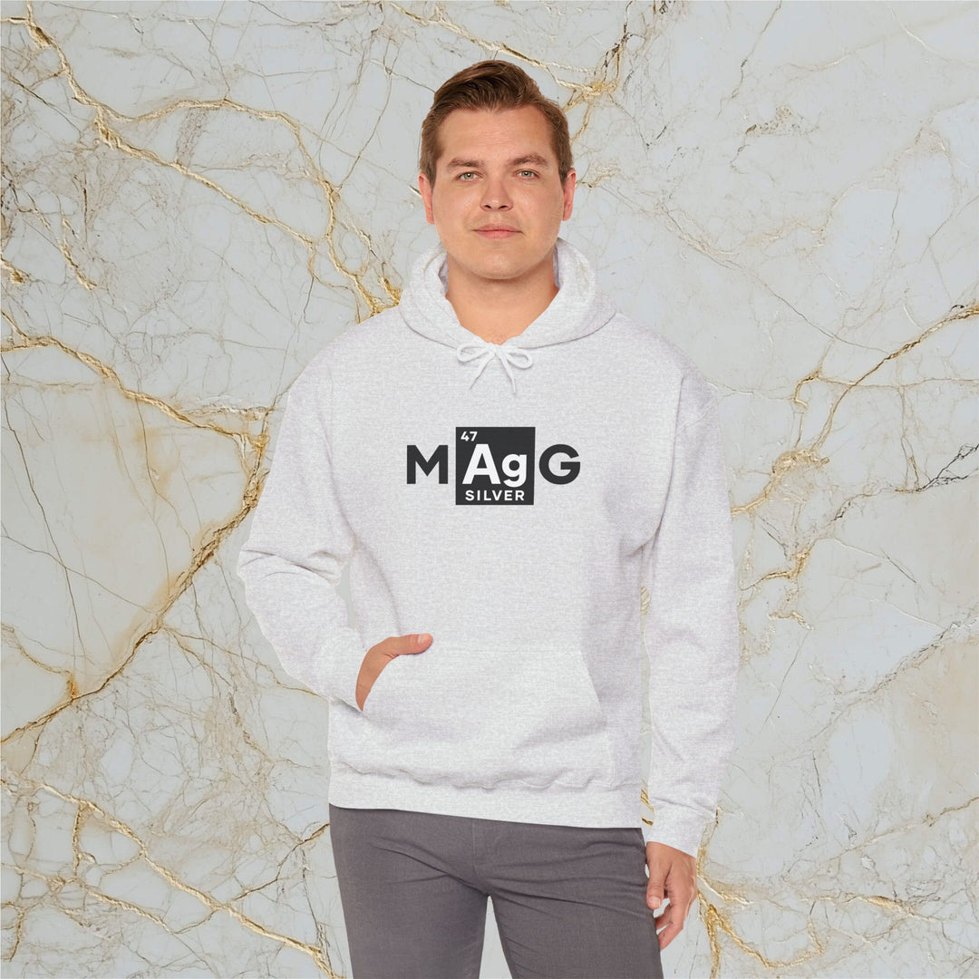 Make Silver Great – M[Ag]G – Classic Heavy Hooded Sweatshirt (Unisex)
